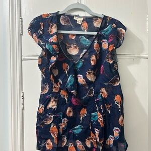 Anthropologie meadow rue bird top size 6